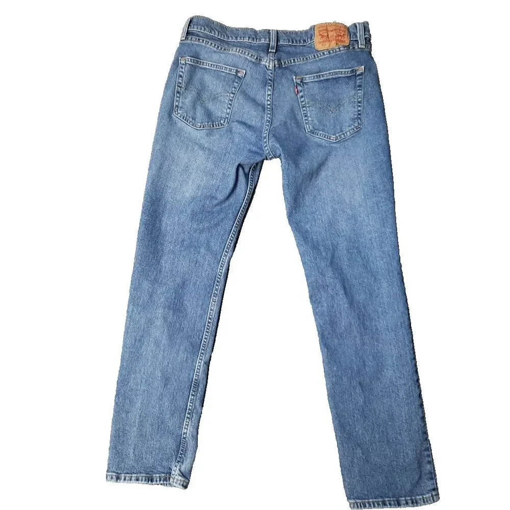 Levis Jeans Mens 34x30 Blue 511 Denim Medium Wash Straight Leg Red Tag Casual